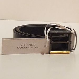 Versace Collection Mens Black Leather Belt. NWT!